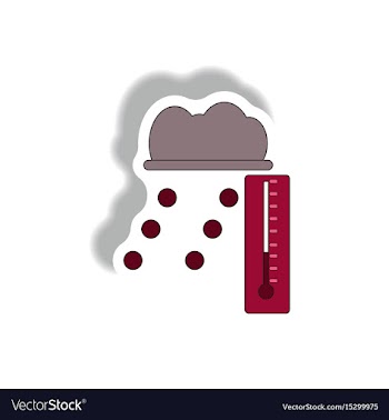 Hail and thermometer weather sticker vector image
