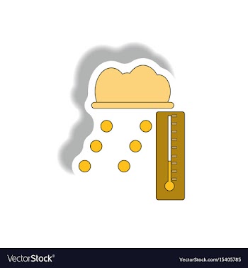 Hail and thermometer weather sticker vector image