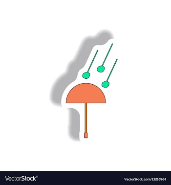 Hail and umbrella sticker vector image