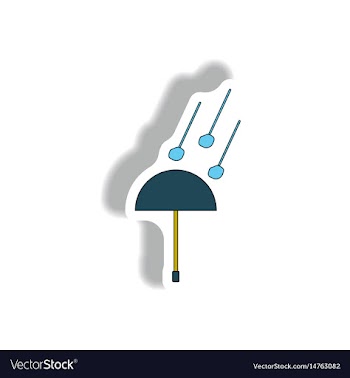 Hail and umbrella sticker vector image