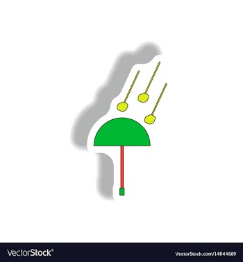 Hail and umbrella sticker vector image