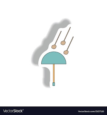 Hail and umbrella sticker vector image
