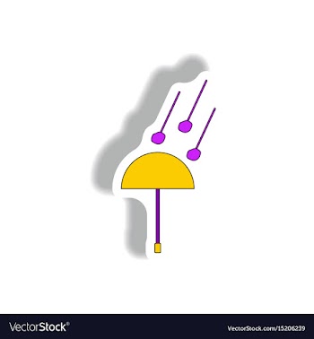 Hail and umbrella sticker vector image