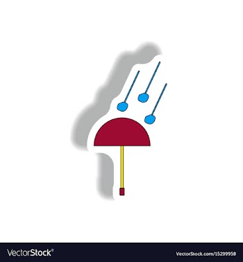 Hail and umbrella sticker vector image