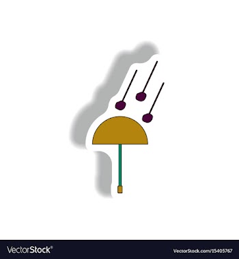 Hail and umbrella sticker vector image