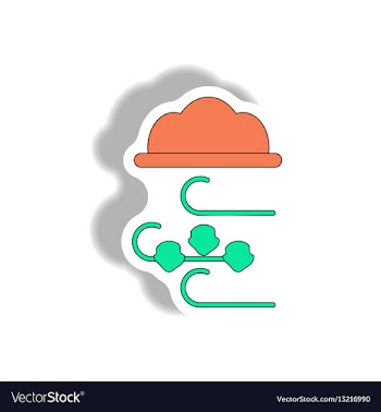 Hail and wind cloud sticker vector image
