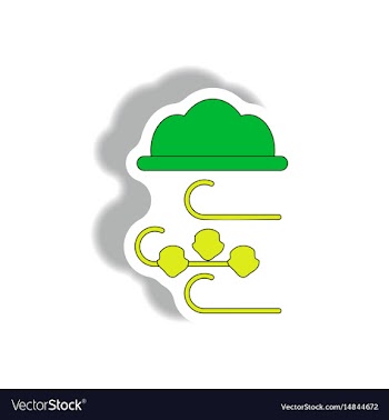 Hail and wind cloud sticker vector image