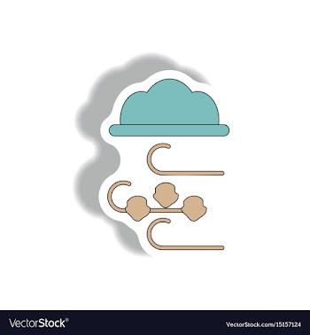 Hail and wind cloud sticker vector image