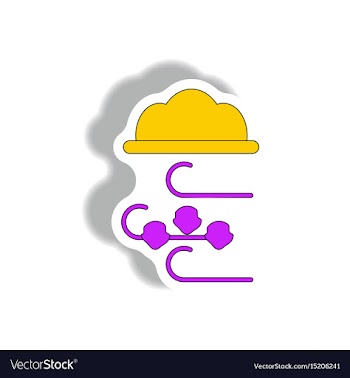Hail and wind cloud sticker vector image