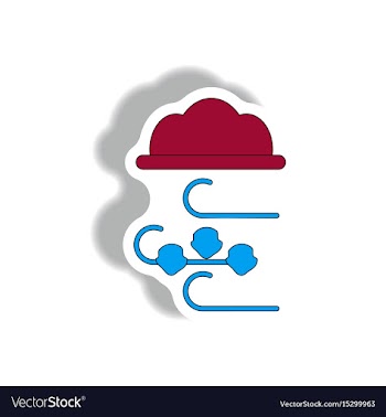 Hail and wind cloud sticker vector image