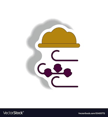 Hail and wind cloud sticker vector image