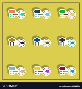 Hail size sticker cloud and hail collection vector image