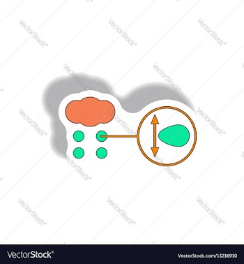 Hail size sticker cloud and hail vector image
