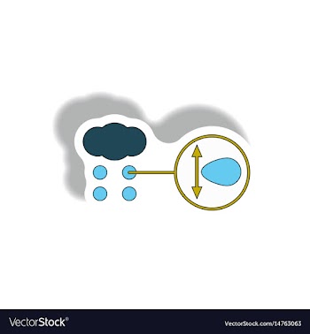 Hail size sticker cloud and hail vector image
