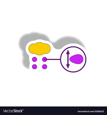 Hail size sticker cloud and hail vector image