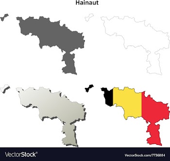 Hainaut outline map set - Belgian version vector image