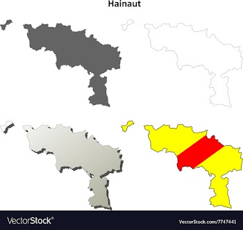 Hainaut outline map set - Walloon version vector image