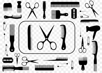 Hair clipper Comb Beauty Parlour - black and white hair icon 