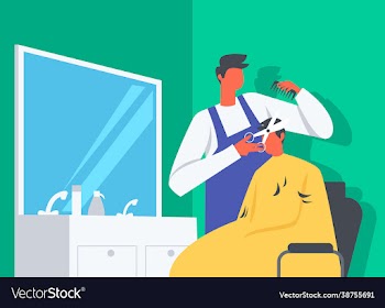 hair cutting in salon