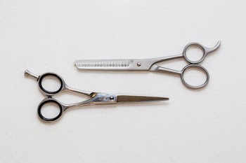 Hair Scissors On White