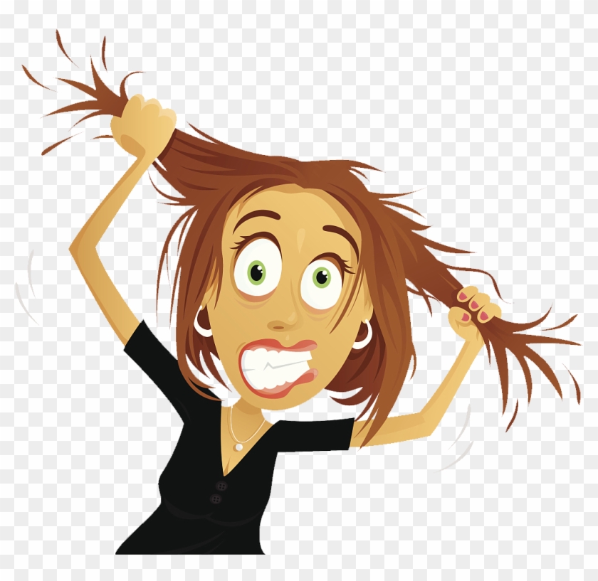 Hair Trichotillomania Cartoon Clip Art - Pulling My Hair Out