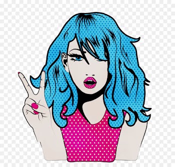 hair turquoise cartoon beauty nose