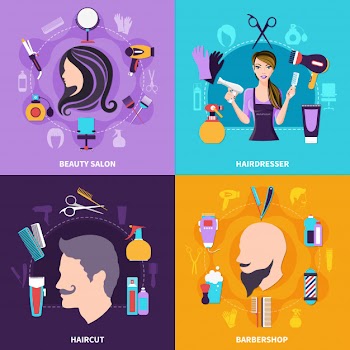 Hairdresser concept set Free Vector