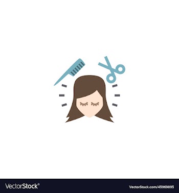 hairdressing salon creative icon flat from