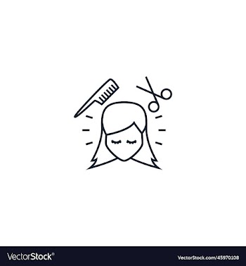 hairdressing salon creative icon line from
