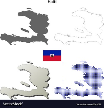 Haiti outline map set vector image