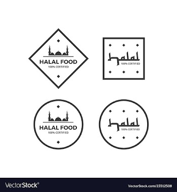 Halal label sign logo symbol vector image