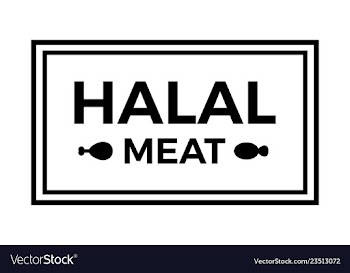 Halal meat label logo symbol vector image