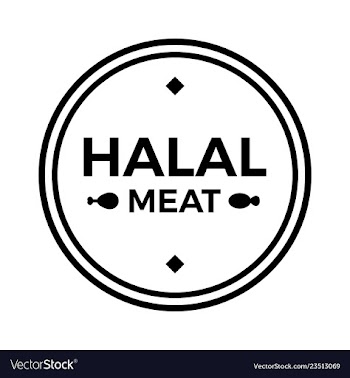 Halal meat symbol label logo vector image