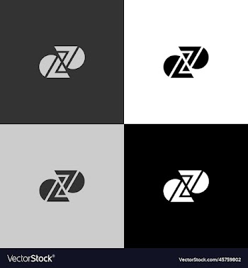 half circle zig zag logo template