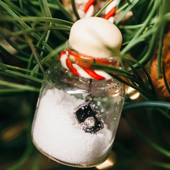 Half-filled Clear Glass Ornament With Miniature Camera