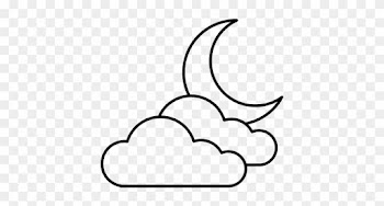 Half Moon And Clouds Vector - Draw A Half Moon