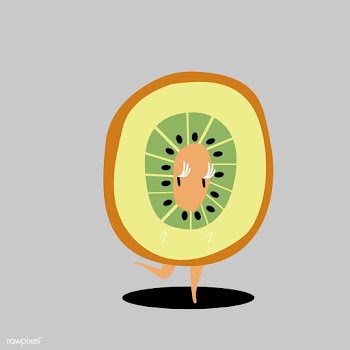 Half of a kiwi cartoon character vector | Free stock vector - 538663