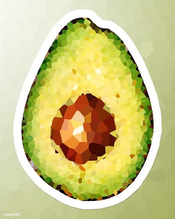 Half of an avocado crystallized style sticker illustration | Free  illustration - 2341154