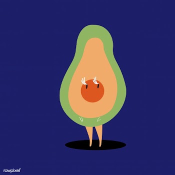 Half of avocado cartoon character vector | Free stock vector - 538734