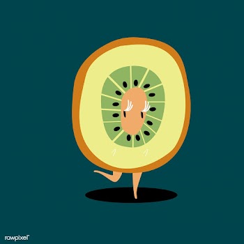 Half of kiwi cartoon character vector | Free stock vector - 538546