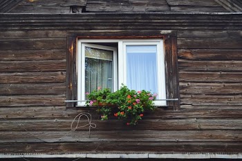 half-open glass window house
