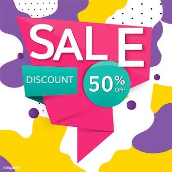 Half price sale sign | Free stock vector - 584581
