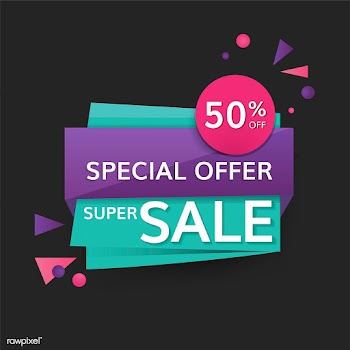 Half price sale sign | Free stock vector - 584594