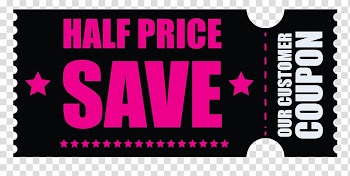 Half price save coupon, Coupon Voucher Price Sales , Black Friday Half Price Coupon transparent background PNG clipart