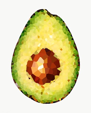Half slice avocado crystallized style design element | Free  transparent png - 2341165