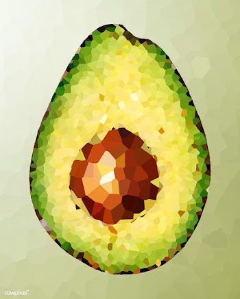 Half slice avocado on a green background crystallized style illustrati.. | Free  illustration - 2341143