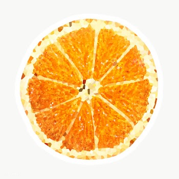 Half slice orange crystallized style sticker design element | Free  transparent png - 2341164