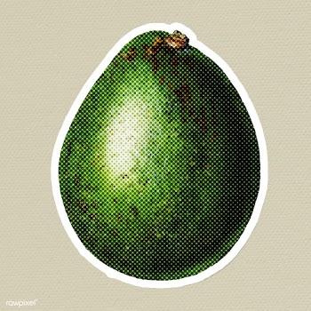 Halftone avocado sticker with a white border | Free  illustration - 2351600