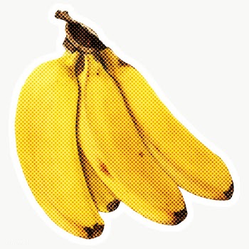 Halftone banana bunch sticker overlay with white border | Free  transparent png - 2340455