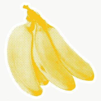 Halftone banana bunch sticker overlay with white border  | Free  transparent png - 2341692